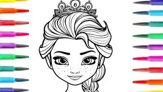 princess drawing for kids |how to draw cute Disney Princess easy |Colouring for kids