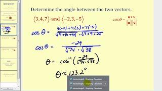 Determinando el ángulo entre dos vectores