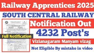 Railway Apprentices 2025 | South Central Railway Apprentices Notification | Group D vacancy CCAAs