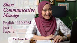 SPM English -EMAIL WRITING,  Short Communicative Message - 1119/2 ‍