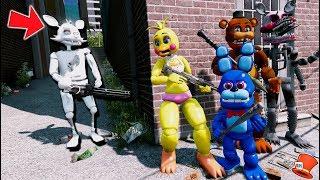 CAN THE ANIMATRONICS DEFEAT EVIL WHITE FOXY? (GTA 5 Mods FNAF RedHatter)