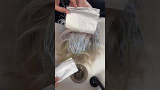 Blending gray hair with highlights #grayblending #hairhighlights