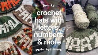 how to: crochet hats with letters, numbers, & more | graphic hat tutorial