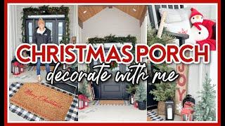 CHRISTMAS FRONT PORCH DECOR 2024 | CHRISTMAS DECORATE WITH ME