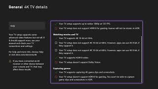 XBOX Series Resolution and Refresh Rate Menu Settings