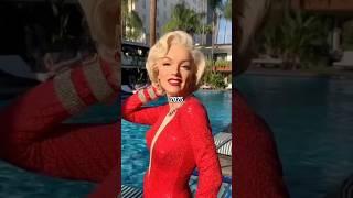 Marilyn Monroe Statue vs Real Scene (1953 Red Dress)