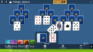 Microsoft Solitaire Collection - TriPeaks [Medium] | April 6th 2019: Clear 9 Eightss in 2 deals