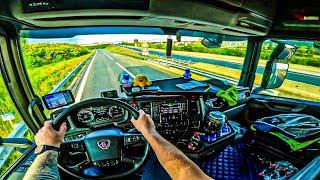 ASMR  POV Truck Driving Scania R500 | France Stunning Nature | 4k HD |