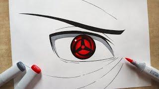 How to Draw Obito's Mangekyou Sharingan | Step by step tutorial