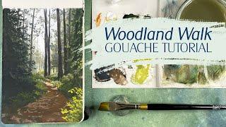 Woodland Walk Gouache Landscape Tutorial