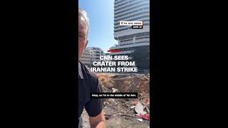 CNN sees crater from Iranian strike