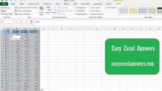 How to create a table in Excel