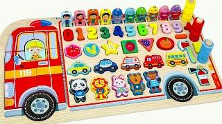 Best Learn Shapes, Numbers, Counting 1 to 10 with Firetruck Puzzle
