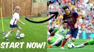 Dribble like Messi (3 Football drills for kids)