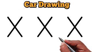 Car Drawing | how to draw car using letter XXX | letter drawing