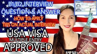 US TOURIST VISA B1 B2 QUESTION AND ANSWER INTERVIEW PHILIPPINES