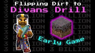 The BEST Early Game Flip - Trading Dirt To DIVANS DRILL... [1] | Hypixel Skybock