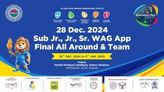 Gymnastics Mela 2024-28th Dec - Sub Jr.,Jr., Sr. WAG App Final All Around & Team - part - 1