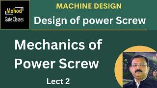 Design of power Screw 02 Mechanics of Power Screw