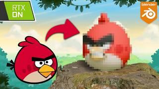 Angry Birds pero RTX en Blender - Crea tus propios personajes de videojuegos