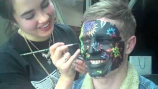 Isamaya painting Jed's face