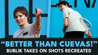 Alexander Bublik Attempts Famous Pablo Cuevas Trickshot  | Shots Recreated Madrid Edition!