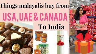 Things malayalis shop from abroad while traveling to Kerala| Shopping haul| USA, UAE & Canada| Ep 42