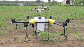 Joyance agricultural sprayer drones fly in swarm
