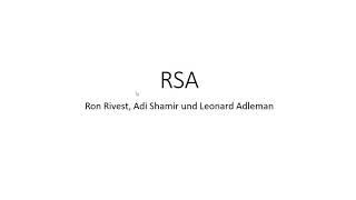 RSA Verschlüsselung erklärt