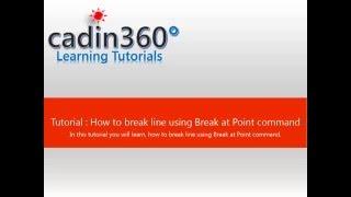 How to break line using AutoCAD Break At Point command