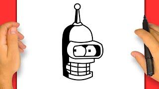 How to Draw Bender from Futurama | Step by Step Simple and Easy