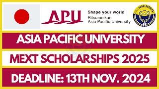 Study Free in Japan - Asia Pacific University MEXT Scholarships 2025 Japan Bachelors, Masters, Phd