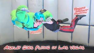 Young girl goes sky diving at Vegas Indoor Skydiving in Las Vegas, Nevada   4K