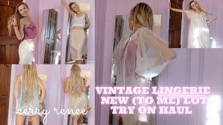 vintage lingerie lot: try on haul !