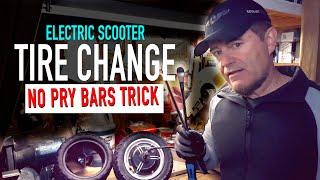 Electric Scooter Tire Change Step By Step - No Pry Bars Trick