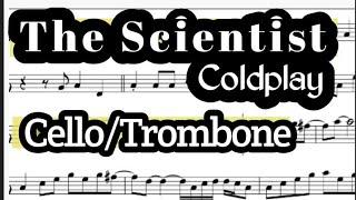 The Scientist Cello or Trombone Sheet Music Backing Track Play Along Partitura