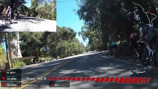 The Noon Ride - Reverse Double Alpine - finish guardrail to firehouse sprint