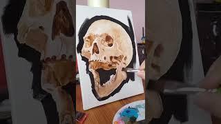 #painting #skullart #acrylicpainting #skull #asmr