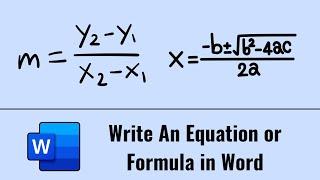 How to write an equation or formula in Word