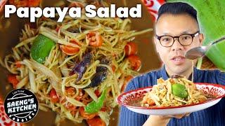 Lao Papaya Salad | Thum Mak Hoong |  ຕຳຫມາກຫຸ່ງ | Lao Food at Saeng’s Kitchen