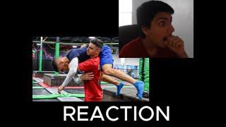 Reacting to WWE Moves on Trampoline Park