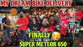 Finally My Dream Bike Delivery // SUPER METEOR 650 CELESTIAL RED // JENA BABU VLOGS