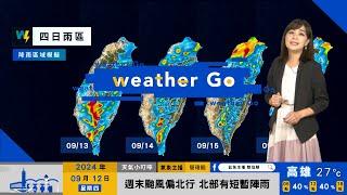 2024/09/12 週五六 北部東部短暫陣雨 中南部午後熱對流雷陣雨