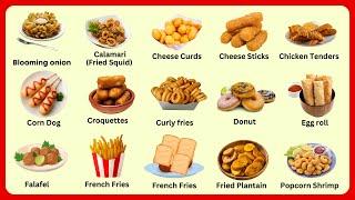 Top 50 Fried Foods Vocabulary | English Vocabulary | Learn English | Advanced English Vocabulary