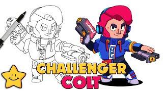 How To Draw CHALLENGER COLT  | Brawl Stars | Step By Step Tutorial