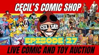 Cecil's Comic Shop. Episode 27. Live Auction. Key Issues. Iron Man! Capt. America! and lots more!