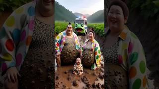 Evolution of cat:sumo Wrestler & woman sitting on dirty road with  police car#cat#cute#love#shorts