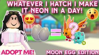 Moon Egg Decides What I Make NEON In Adopt Me!! But in a day! Hardest Challenge Ever!! #adoptme