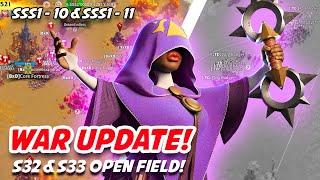WAR UPDATE! SSS1-10/11 Open-Field PvP! S32 & S33 Fighting Early In Their Zone 1's! | Call of Dragons