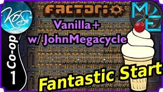 Factorio Vanilla+1 - Zooming to a Megabase! - co-op with JohnMegacycle